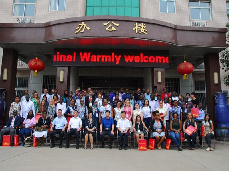 Group photo of 78 international officials and Gaoshan Valves management