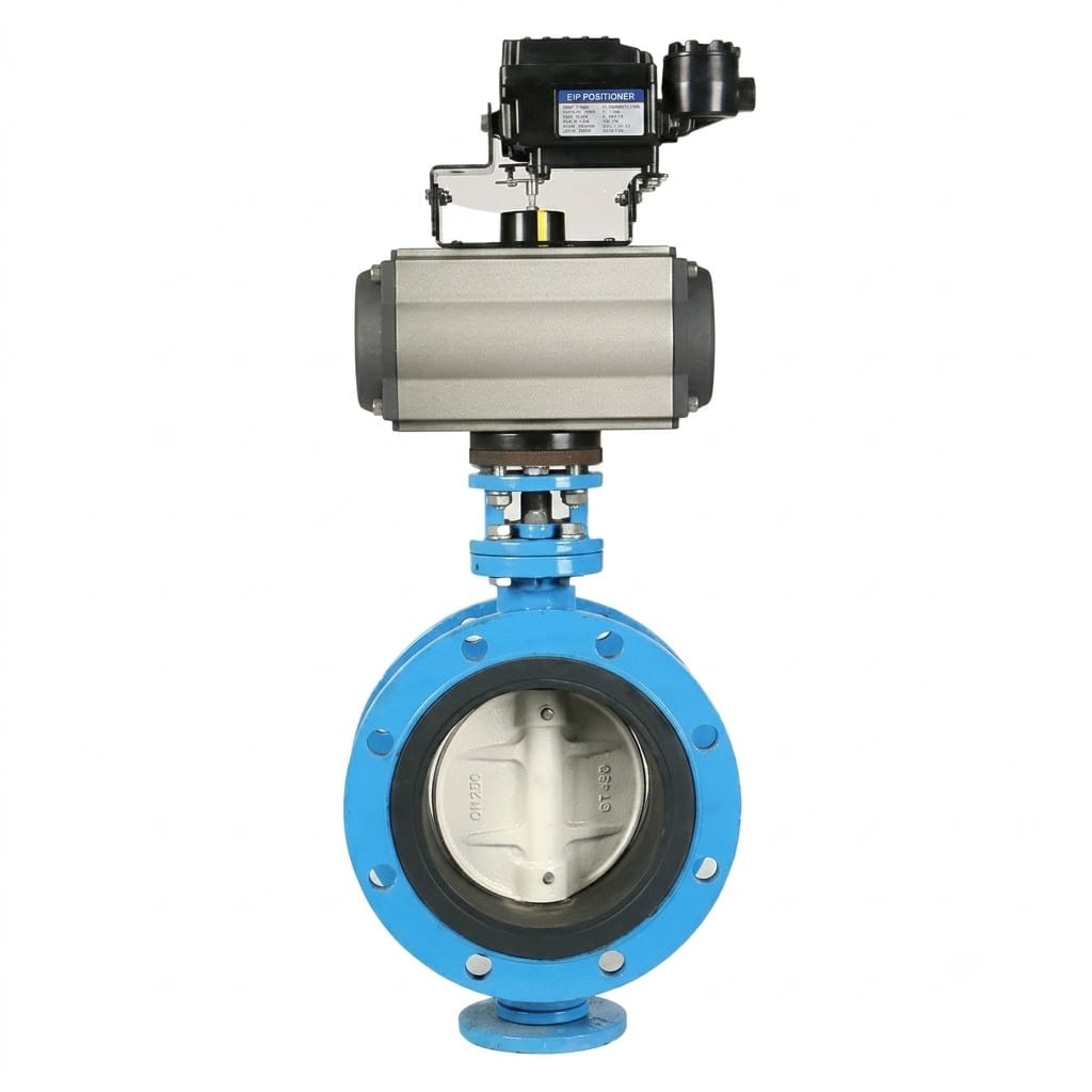 D642 Pneumatic Double Eccentric Butterfly Valve Structure Diagram