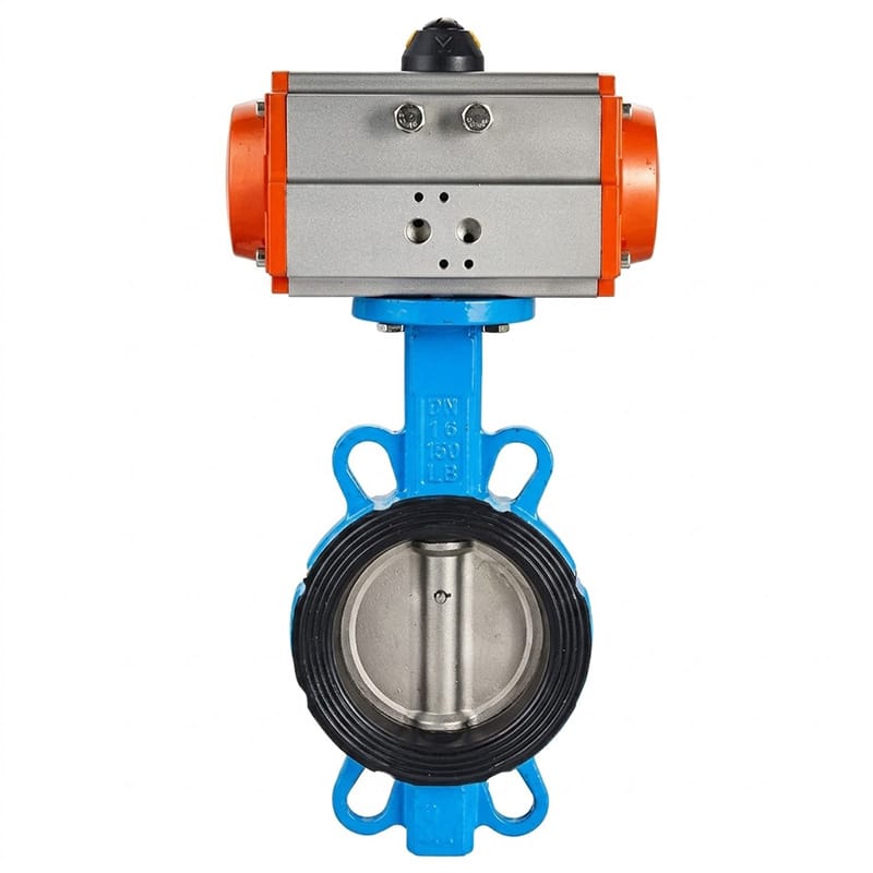 D671X Pneumatic Wafer Butterfly Valve Structure Diagram